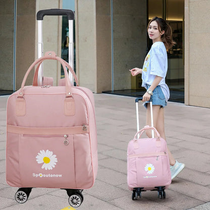 Women Travel Trolley bag waterproof Multifunctional use Rolling luggage bags Travel Backpack bag with wheeled backpack suitcase