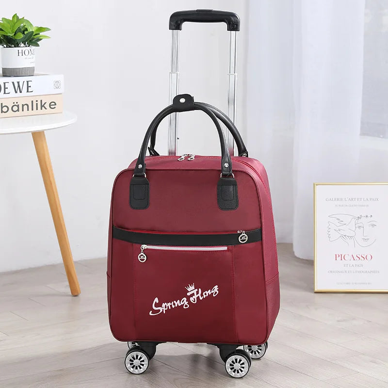 Women Travel Trolley bag waterproof Multifunctional use Rolling luggage bags Travel Backpack bag with wheeled backpack suitcase