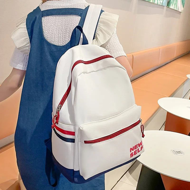 Women Trendy Pink School Bag Ladies Cute Nylon College Girl Travel Book Cool Fashion Female Laptop Bags Teenage Backpack Student