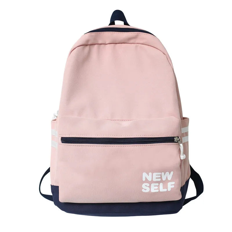 Women Trendy Pink School Bag Ladies Cute Nylon College Girl Travel Book Cool Fashion Female Laptop Bags Teenage Backpack Student