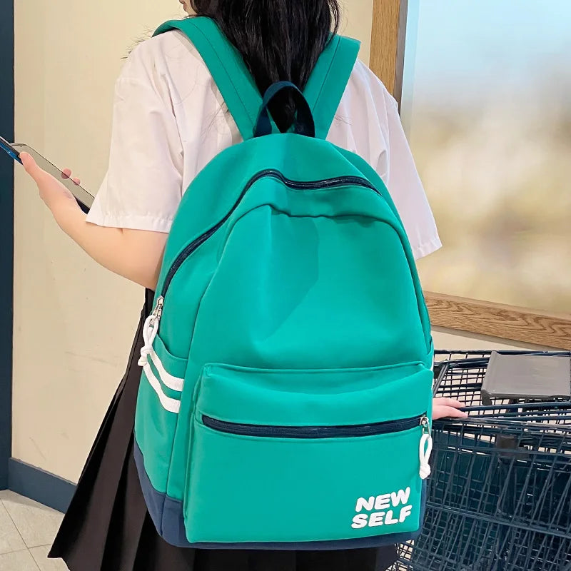 Women Trendy Pink School Bag Ladies Cute Nylon College Girl Travel Book Cool Fashion Female Laptop Bags Teenage Backpack Student