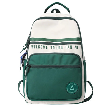 Women Trendy Red Nylon Student Backpack Cool Lady Leisure Book Bag Female Laptop College Backpack Fashion Girl Travel School Bag