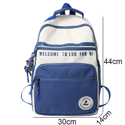 Women Trendy Red Nylon Student Backpack Cool Lady Leisure Book Bag Female Laptop College Backpack Fashion Girl Travel School Bag