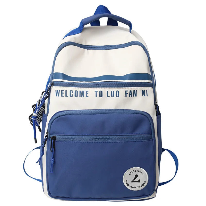 Women Trendy Red Nylon Student Backpack Cool Lady Leisure Book Bag Female Laptop College Backpack Fashion Girl Travel School Bag