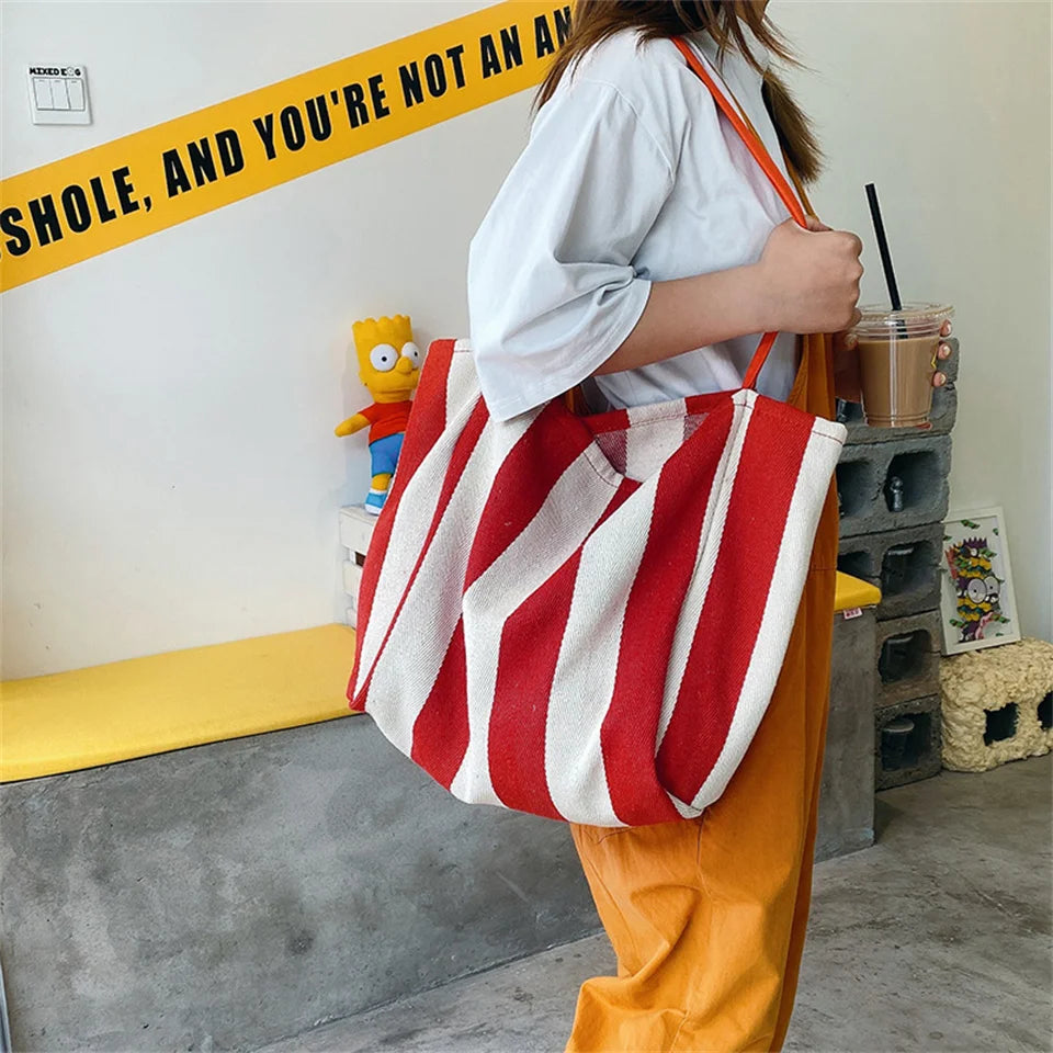 Women Versatile Canvas Shoulder Bags Female Large-capacity Leisure Simplicity Handbags Ladies Retro Fashion Shopping Travel Bags