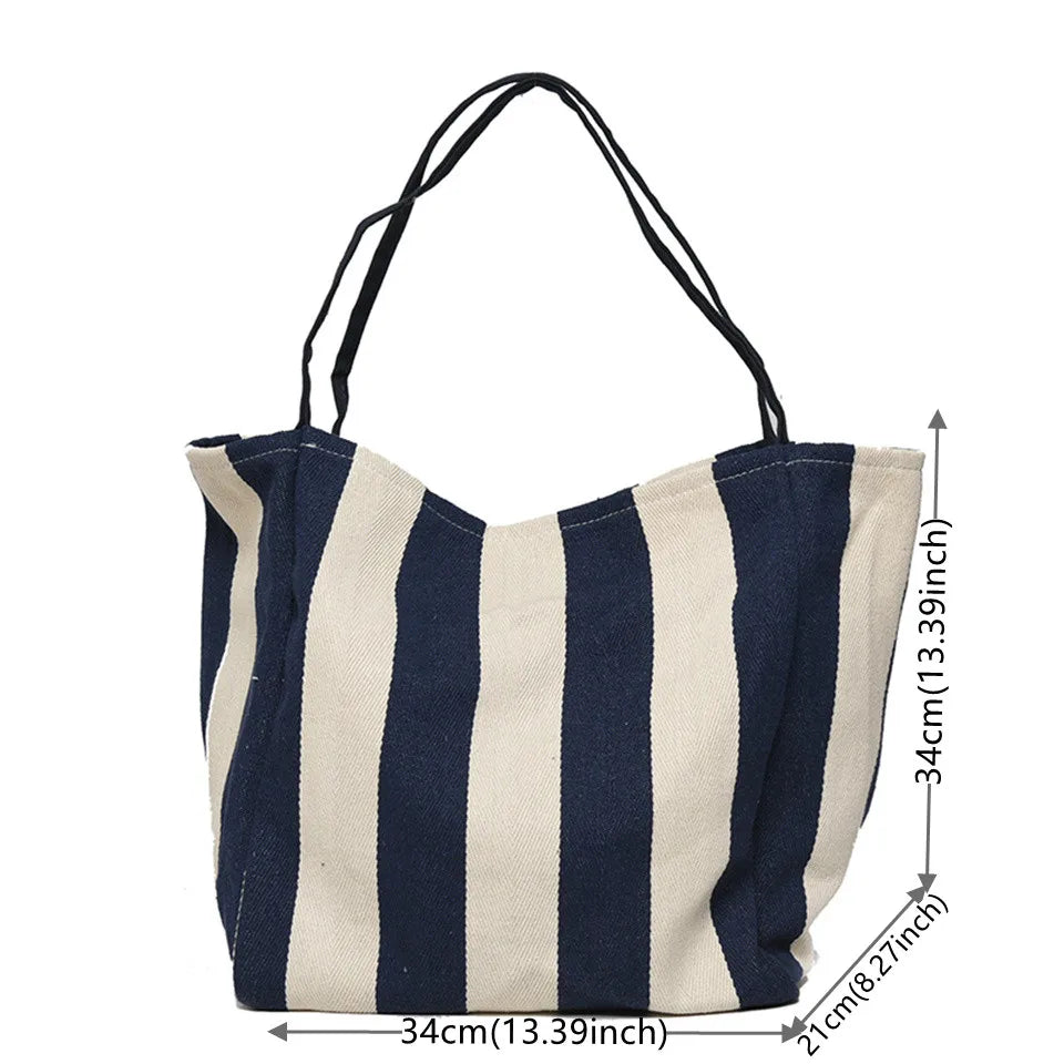 Women Versatile Canvas Shoulder Bags Female Large-capacity Leisure Simplicity Handbags Ladies Retro Fashion Shopping Travel Bags
