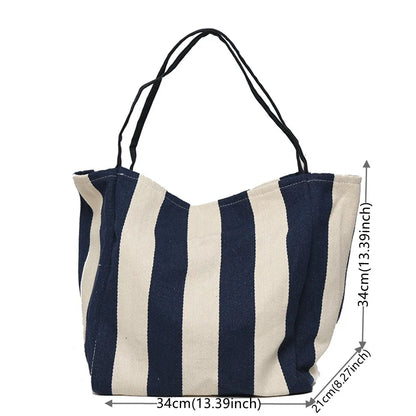 Women Versatile Canvas Shoulder Bags Female Large-capacity Leisure Simplicity Handbags Ladies Retro Fashion Shopping Travel Bags