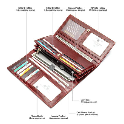 Women Wallets Genuine Leather Long Luxury Designers Female Wallet For Card Holder Money Coin Purse Handbag Clutch Bag