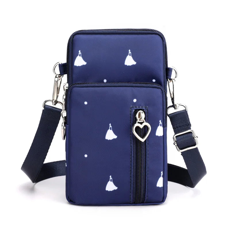 Women Waterproof Handbags Mobile Phone Bag Casual Mini Shoulder Bag Female Arm Pouch Wallet Sports Music Crossbody Bags for Girl