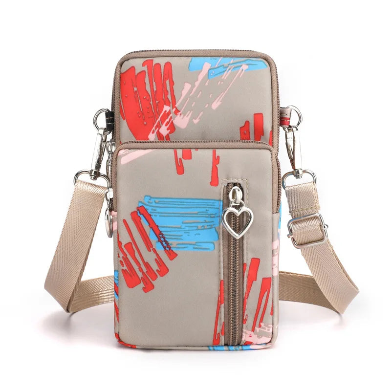 Women Waterproof Handbags Mobile Phone Bag Casual Mini Shoulder Bag Female Arm Pouch Wallet Sports Music Crossbody Bags for Girl