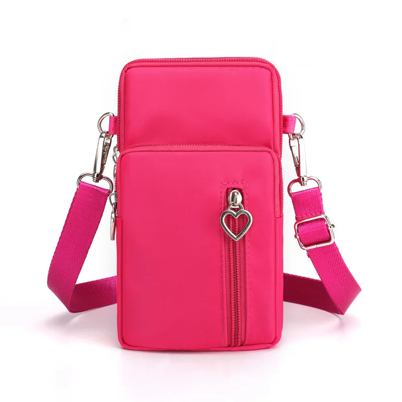 Women Waterproof Handbags Mobile Phone Bag Casual Mini Shoulder Bag Female Arm Pouch Wallet Sports Music Crossbody Bags for Girl