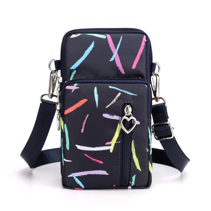 Women Waterproof Handbags Mobile Phone Bag Casual Mini Shoulder Bag Female Arm Pouch Wallet Sports Music Crossbody Bags for Girl