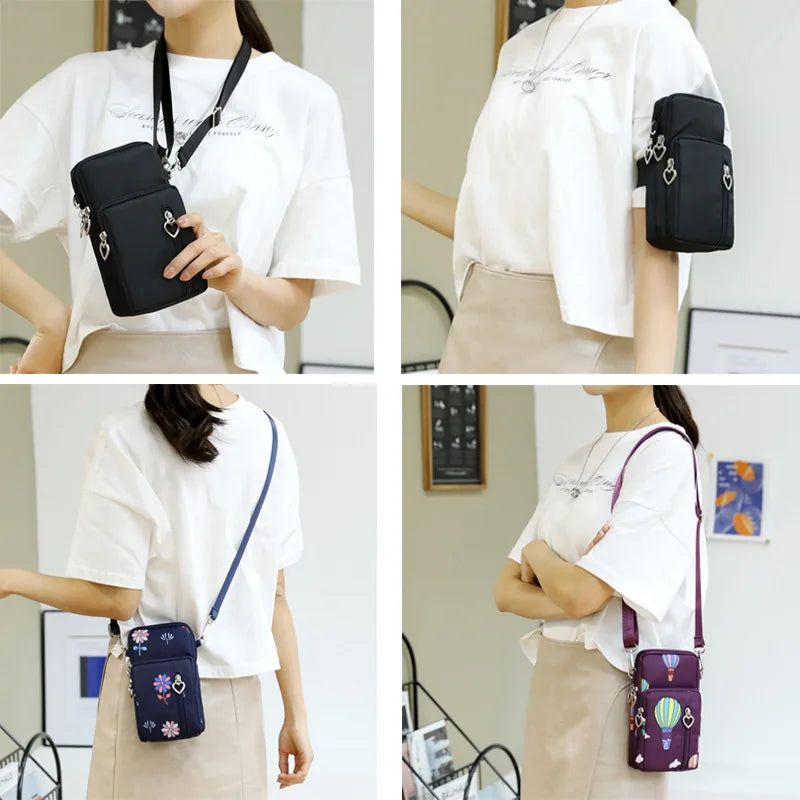 Women Waterproof Handbags Mobile Phone Bag Casual Mini Shoulder Bag Female Arm Pouch Wallet Sports Music Crossbody Bags for Girl