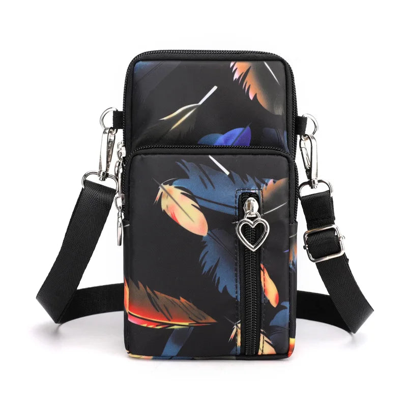 Women Waterproof Handbags Mobile Phone Bag Casual Mini Shoulder Bag Female Arm Pouch Wallet Sports Music Crossbody Bags for Girl