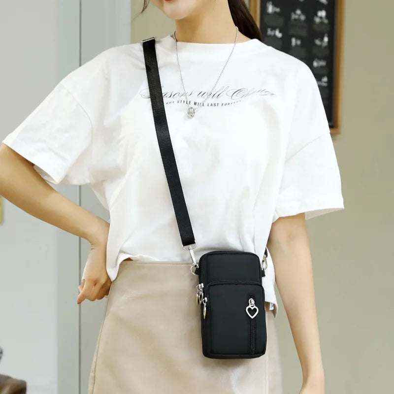 Women Waterproof Handbags Mobile Phone Bag Casual Mini Shoulder Bag Female Arm Pouch Wallet Sports Music Crossbody Bags for Girl
