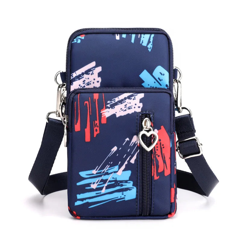 Women Waterproof Handbags Mobile Phone Bag Casual Mini Shoulder Bag Female Arm Pouch Wallet Sports Music Crossbody Bags for Girl