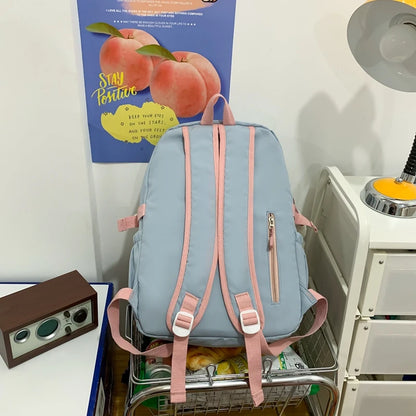 Women Waterproof Kawaii Laptop Backpack Lady Badge Travel School Bag Girl Cute Harajuku College Backpack Fashion Female Book Bag