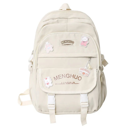 Women Waterproof Kawaii Laptop Backpack Lady Badge Travel School Bag Girl Cute Harajuku College Backpack Fashion Female Book Bag