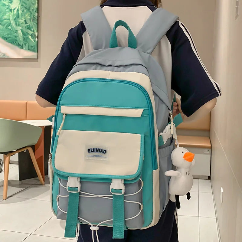 Women Waterproof Large Capacity Student Backpack Fashion Female Cute Laptop College Bag Girl Travel Leisure School Lady Book Bag