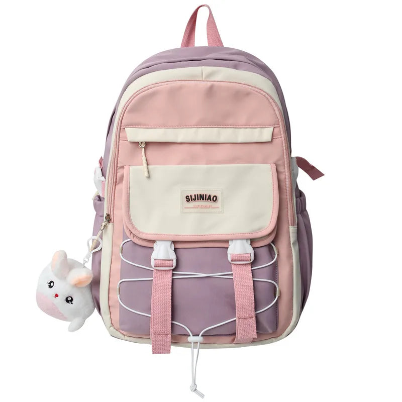 Women Waterproof Large Capacity Student Backpack Fashion Female Cute Laptop College Bag Girl Travel Leisure School Lady Book Bag
