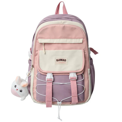 Women Waterproof Large Capacity Student Backpack Fashion Female Cute Laptop College Bag Girl Travel Leisure School Lady Book Bag