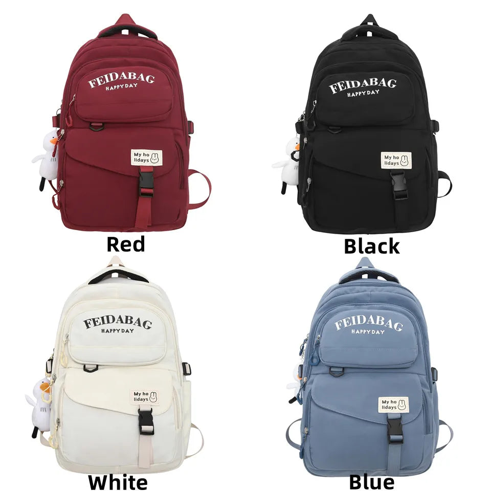 Women Waterproof Nylon Backpack Fashion Female Shoulder Bag Youth Vitality Style Multi-functional Travel School Bag