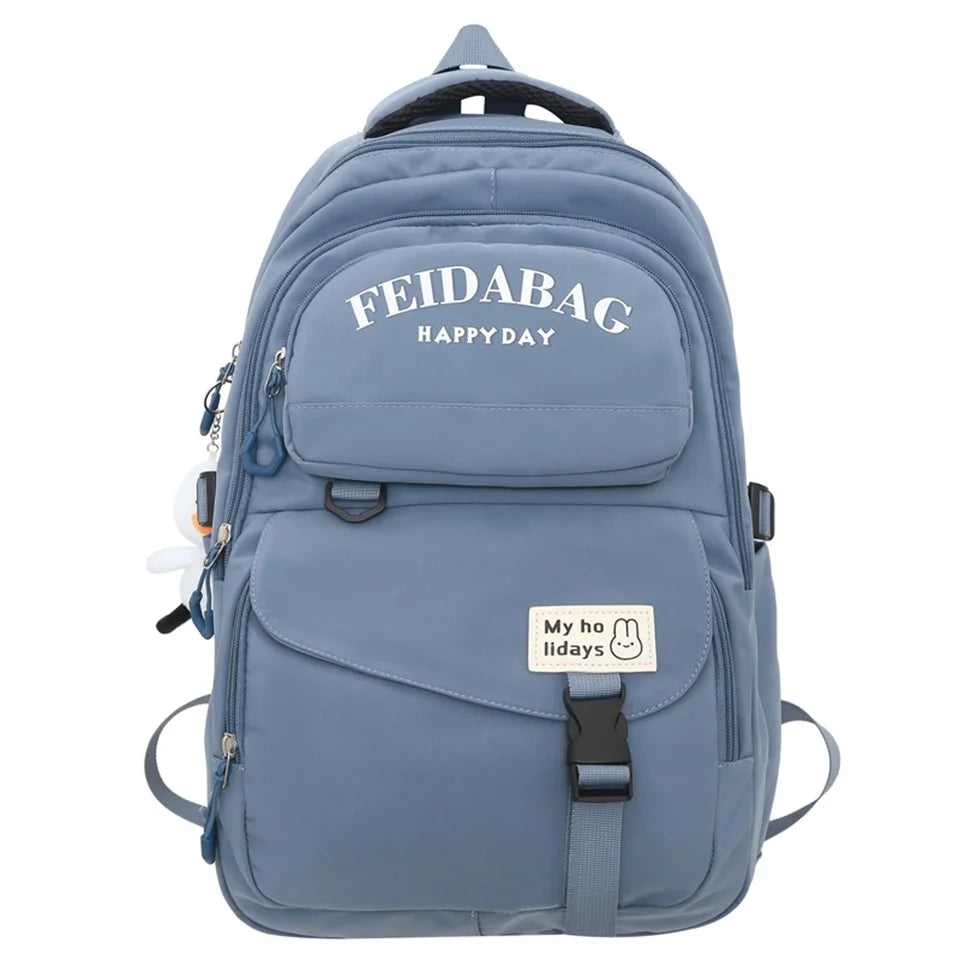Women Waterproof Nylon Backpack Fashion Female Shoulder Bag Youth Vitality Style Multi-functional Travel School Bag