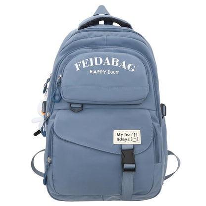 Women Waterproof Nylon Backpack Fashion Female Shoulder Bag Youth Vitality Style Multi-functional Travel School Bag