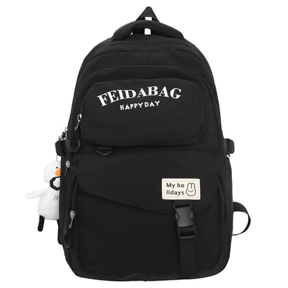 Women Waterproof Nylon Backpack Fashion Female Shoulder Bag Youth Vitality Style Multi-functional Travel School Bag