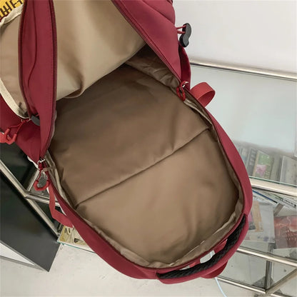 Women Waterproof Nylon Backpack Fashion Female Shoulder Bag Youth Vitality Style Multi-functional Travel School Bag