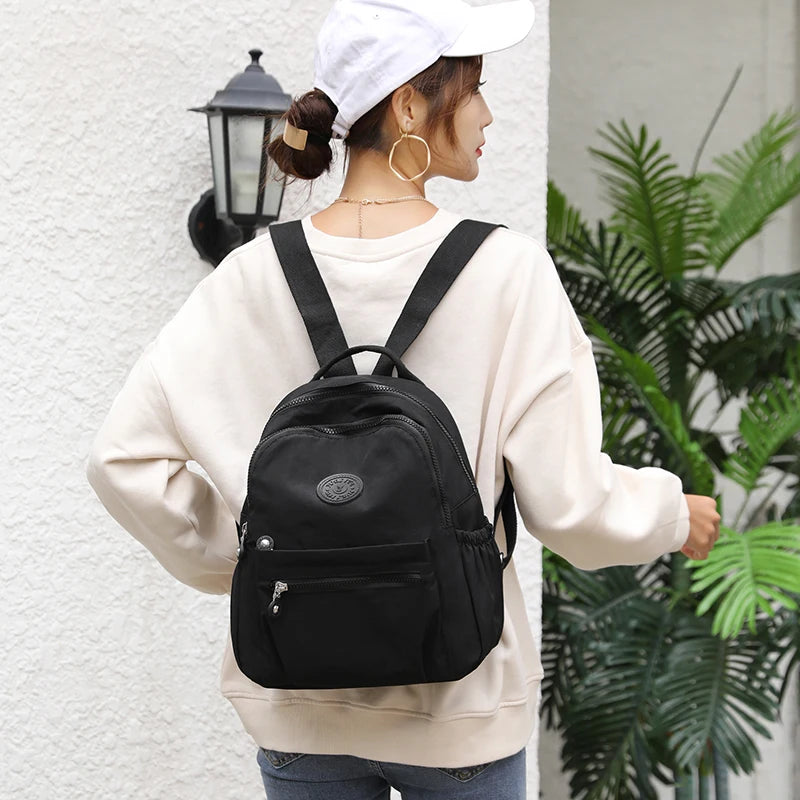 Women Waterproof Nylon Travel School Bag Backpack Fashion Female Shoulder Bag Youth Vitality Style Multi-functional Backpacks