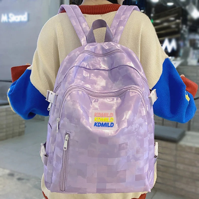 Women Waterproof Oxford Backpack Cool Girl Solid School Bag Trendy Ladies Cute Bag Travel Fashion Female Laptop College Backpack