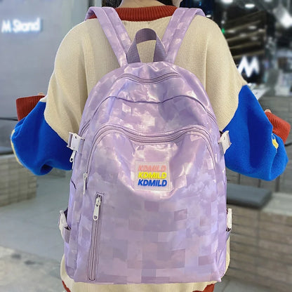 Women Waterproof Oxford Backpack Cool Girl Solid School Bag Trendy Ladies Cute Bag Travel Fashion Female Laptop College Backpack