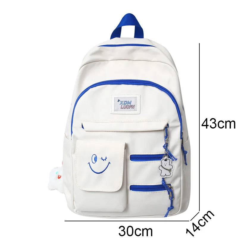 Women Waterproof Trendy School Bag Female Cute Laptop College Backpack Girl Travel Book Backpack Fashion Lady Nylon Student Bags