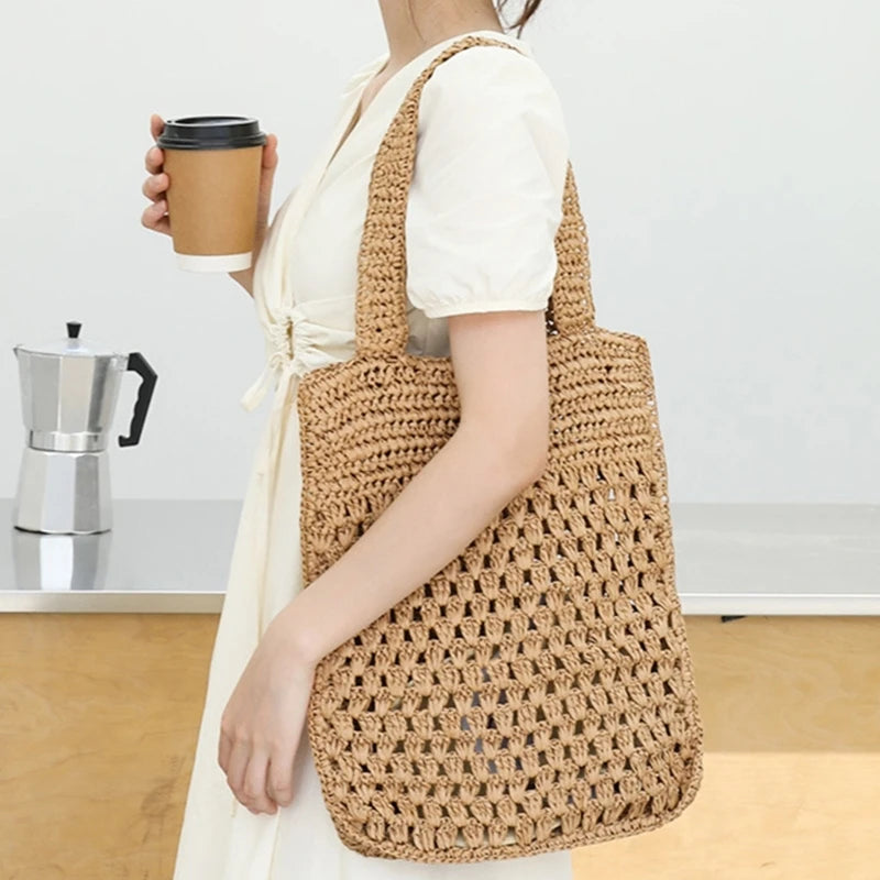 Women Woven Beaches Bag Stylish Woven Straw Purse Embraces Nature in Style Gift