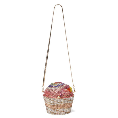 Women cup cake Crystal Clutch Purse Evening Bags Formal Dinner Bridal Rhinestone Purse Party Dinner Diamond Box Handbags