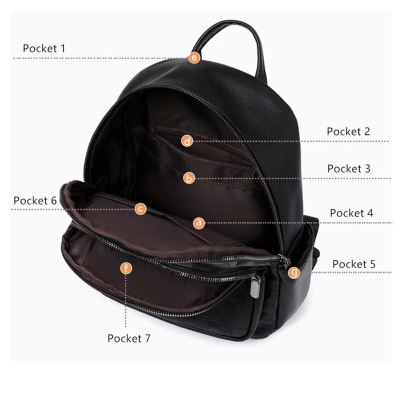 Women fashion pu leather backpack female shoulder bag ladies backpack leisure vintage travel backpack woman work backpack gift
