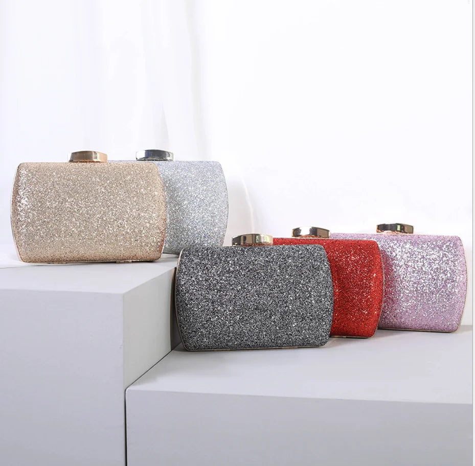 Women gift Box Clutch bags Evening bag Minaudiere clutches Bags Formal Dinner Handbags and Purses Bridal Crystal shoulder Bag