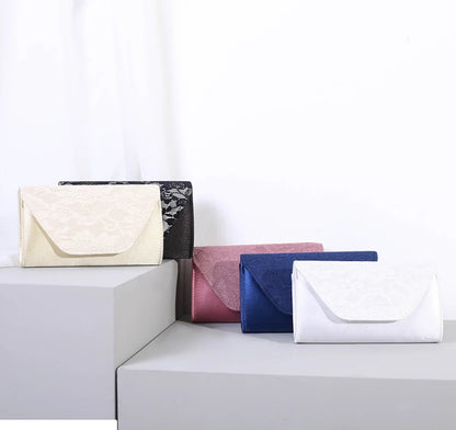 Women lace Clutch bag Evening Bags Hard Case Luxury Handbags Ladies Metal Clutches Wedding Purse Envelope shoulder bag for women