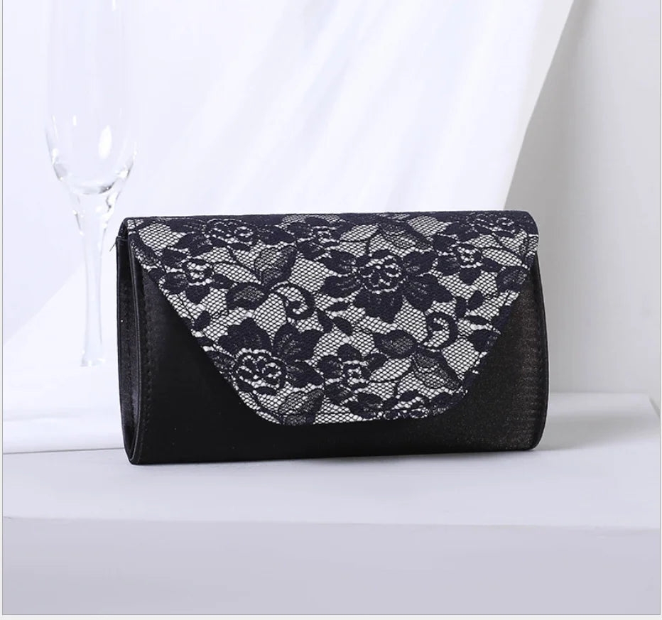 Women lace Clutch bag Evening Bags Hard Case Luxury Handbags Ladies Metal Clutches Wedding Purse Envelope shoulder bag for women