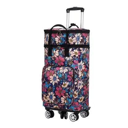 Women large-capacity insulation shopping bag grocery cart trolley portable folding trolley Women Travel Trolley Bag Wheeled bag