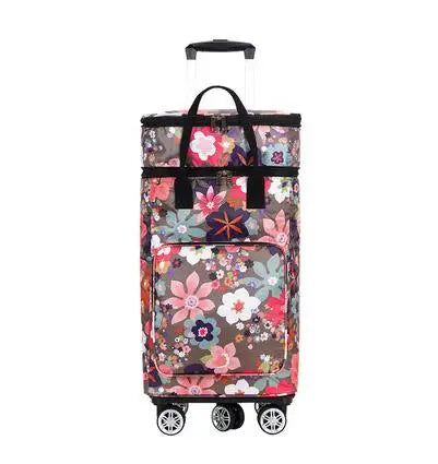 Women large-capacity insulation shopping bag grocery cart trolley portable folding trolley Women Travel Trolley Bag Wheeled bag