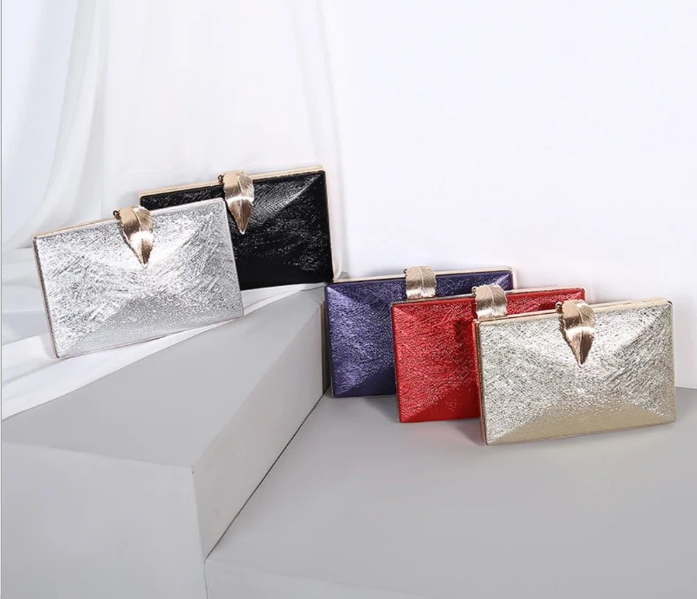 Women leaf clutch  Purse Evening bags Clutch Bag Bridal Clutches bags Wedding Party Minaudiere cross body bag shoulder bags lady