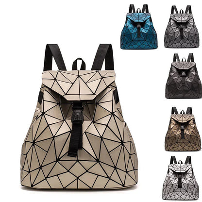 Women matte Geometric bag Female s For Teenage Girls Bagpack Drawstring Bag Holographic Backpack