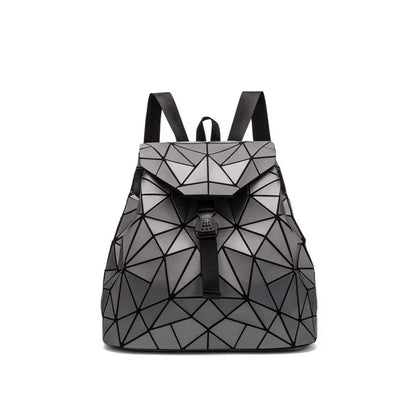 Women matte Geometric bag Female s For Teenage Girls Bagpack Drawstring Bag Holographic Backpack