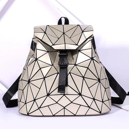 Women matte Geometric bag Female s For Teenage Girls Bagpack Drawstring Bag Holographic Backpack