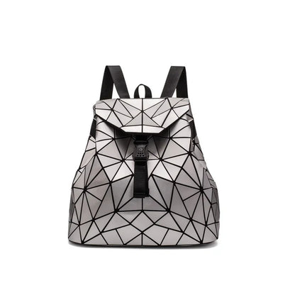 Women matte Geometric bag Female s For Teenage Girls Bagpack Drawstring Bag Holographic Backpack