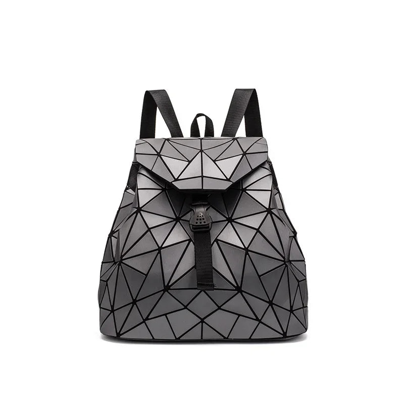 Women matte Geometric bag Female s For Teenage Girls Bagpack Drawstring Bag Holographic Backpack