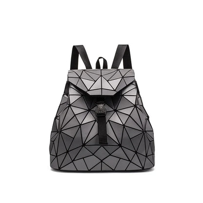Women matte Geometric bag Female s For Teenage Girls Bagpack Drawstring Bag Holographic Backpack