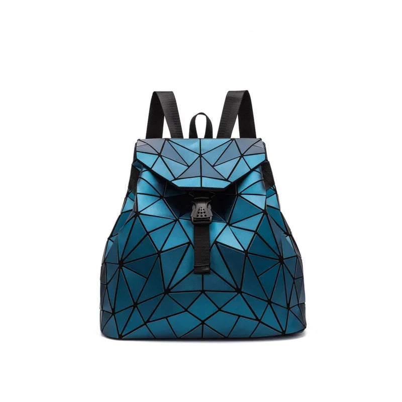 Women matte Geometric bag Female s For Teenage Girls Bagpack Drawstring Bag Holographic Backpack